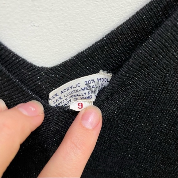 Vintage Wool Blend Black Metallic Dress - Picture 10 of 11